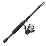 Zebco 33 Micro Spinning Reel and Telescopic Fishing Rod Combo, Extendable 19-Inch to 5-Foot Telescopic Fishing Pole with ComfortGrip Rod Handle, Quickset Anti-Reverse Fishing Reel, Silver/Black