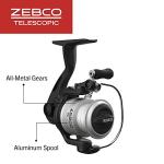 Zebco 33 Micro Spinning Reel and Telescopic Fishing Rod Combo, Extendable 19-Inch to 5-Foot Telescopic Fishing Pole with ComfortGrip Rod Handle, Quickset Anti-Reverse Fishing Reel, Silver/Black