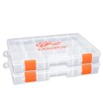 LARIPOP 2-Pack 3600 Fishing Tackle Boxes, Clear Plastic Storage Trays with Adjustable Dividers, Organizer for Lures, Hooks, Sinkers, Jigs & Fishing Accessories