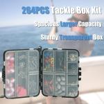 Fishing Tackle Box Set Complete Fishing Gear With Lures Hooks 264Pcs Fishing Accessories Tackle Box Organizer For Freshwater Saltwater Bass Lures Spinner Baits Fishing Kit Storage Box Waterproof