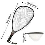 Riverruns Fly Fishing Landing Net Carbon Fiber Trout Net with Measurement Handle, Soft Rubber Mesh (26" Standard Handle/Black/Carbon Fiber)