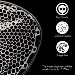Riverruns Fly Fishing Landing Net Carbon Fiber Trout Net with Measurement Handle, Soft Rubber Mesh (26" Standard Handle/Black/Carbon Fiber)