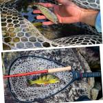 Riverruns Fly Fishing Landing Net Carbon Fiber Trout Net with Measurement Handle, Soft Rubber Mesh (26" Standard Handle/Black/Carbon Fiber)