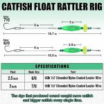 Catfish-Rig-for-Bank-Fishing-Catfishing-Tackle-Floats-with-Rattler-Santee Cooper Rig Equipment(Green-2.5 inch)