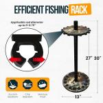 Rush Creek Creations 16-Rod Round Fishing Rod Holder for Garage, 360° Access Fishing Pole Holder for Rods, Reels, Gear, Accessories, and Tackle Box, Securely Holds 16 Rods, Bass
