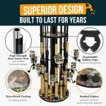 Rush Creek Creations 16-Rod Round Fishing Rod Holder for Garage, 360° Access Fishing Pole Holder for Rods, Reels, Gear, Accessories, and Tackle Box, Securely Holds 16 Rods, Bass