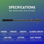 Whistytwig Carbon Fiber Telescopic Fishing Rod 11 ft - Portable Collapsible Design for Travel and Adventure - Versatile Saltwater and Freshwater Fishing Pole - Midnight 3.36m