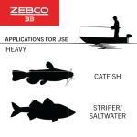 Zebco 33 MAX Spincast Fishing Reel, Size 60 Reel, Right or Left-Hand Retrieve, 20-Pound Zebco Cajun Line, Silver/Black (Clam Packaging)