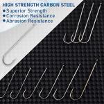 Dr.Fish 100 Pack Aberdeen Hooks Freshwater Fishing Hooks, Extra Long Shank Light Wire, Crappie/Bass/Bream/Bluegill/Panfish Fishing #1