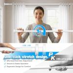 MEXAU White Tension Curtain Rods 41-146 In Extra Long Outdoor Patio Curtain Rods No Drilling Adjustable Heavy Duty Tension Rods for Windows Bathroom Living Room Curtains, Rod Diameter 1.26In