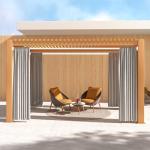 MEXAU White Tension Curtain Rods 41-146 In Extra Long Outdoor Patio Curtain Rods No Drilling Adjustable Heavy Duty Tension Rods for Windows Bathroom Living Room Curtains, Rod Diameter 1.26In