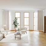 MEXAU White Tension Curtain Rods 41-146 In Extra Long Outdoor Patio Curtain Rods No Drilling Adjustable Heavy Duty Tension Rods for Windows Bathroom Living Room Curtains, Rod Diameter 1.26In