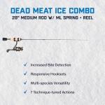 Dead Meat 28” Medium Light Ice Fishing Combo – Graphite Rod & Precision Drag Reel for Perch, Walleye & Panfish
