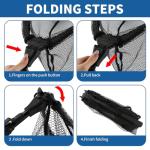 Telescoping Fishing Net, Extendable Aluminum Frame Net with Belt Clip, Triangle Fish Net, Knotless Nylon Mesh for Freshwater/Saltwater, Foldable Fish Net for Catch and Release