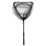 Telescoping Fishing Net, Extendable Aluminum Frame Net with Belt Clip, Triangle Fish Net, Knotless Nylon Mesh for Freshwater/Saltwater, Foldable Fish Net for Catch and Release
