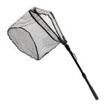 Telescoping Fishing Net, Extendable Aluminum Frame Net with Belt Clip, Triangle Fish Net, Knotless Nylon Mesh for Freshwater/Saltwater, Foldable Fish Net for Catch and Release