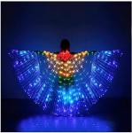 DELLMAO LED Lights Belly Dance Wings Girls Colorful Butterfly Glow Angel Dance Wings with Telescopic Sticks Flexible Rods for Adults