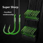 Dyxssm Small Fishing Hooks with Line Tiny Fishing Hook on Nylon Fishing Line (Pack of 20) (Type-B: Green, 6#)