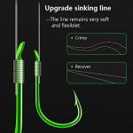 Dyxssm Small Fishing Hooks with Line Tiny Fishing Hook on Nylon Fishing Line (Pack of 20) (Type-B: Green, 6#)