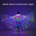 DELLMAO LED Lights Belly Dance Wings Girls Colorful Butterfly Glow Angel Dance Wings with Telescopic Sticks Flexible Rods for Adults