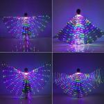 DELLMAO LED Lights Belly Dance Wings Girls Colorful Butterfly Glow Angel Dance Wings with Telescopic Sticks Flexible Rods for Adults