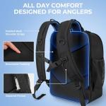 KastKing KarryAll Fishing Tackle Backpack with Rod Holder 4 Tackle Boxes,40/26L Tackle Bag Storage Fishing Gear and Equipment,Black,Medium