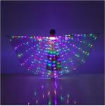 DELLMAO LED Lights Belly Dance Wings Girls Colorful Butterfly Glow Angel Dance Wings with Telescopic Sticks Flexible Rods for Adults