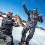 PLUSINNO Ultralight Ice Fishing Rod and Reel Combo, 25”/26”/27”/28” Sensitive Ice Fishing Pole Ice Fishing Gear for Walleye Perch Panfish Bluegill-L