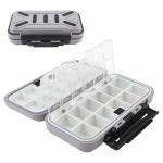 OriGlam Fishing Tackle Storage Box, Double Sided Waterproof 16 Compartments, Tackle Storage Organizer Box, Fishing Lure Box Storage Containers (Gray)