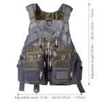 BASSDASH Strap Fishing Vest Adjustable for Men and Women, for Fly Bass Fishing and Outdoor Activities