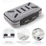 OriGlam Fishing Tackle Storage Box, Double Sided Waterproof 16 Compartments, Tackle Storage Organizer Box, Fishing Lure Box Storage Containers (Gray)