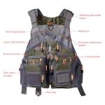 BASSDASH Strap Fishing Vest Adjustable for Men and Women, for Fly Bass Fishing and Outdoor Activities