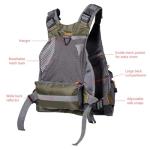 BASSDASH Strap Fishing Vest Adjustable for Men and Women, for Fly Bass Fishing and Outdoor Activities