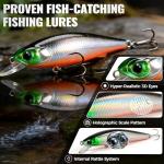 PLUSINNO Fishing Lures, 128Pcs All-in-One Fishing Tackle Box with Step-by-Step Handbook, Fishing Gear & Bait Accessories Kit for Freshwater Bass, Ideal Fishing Gifts for Men, Father & Beginners