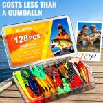 PLUSINNO Fishing Lures, 128Pcs All-in-One Fishing Tackle Box with Step-by-Step Handbook, Fishing Gear & Bait Accessories Kit for Freshwater Bass, Ideal Fishing Gifts for Men, Father & Beginners