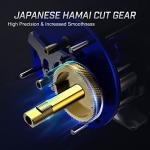 Piscifun Chaos XS Baitcasting Fishing Reel, Reinforced Metal Body Round Baitcaster Reel, Smooth Powerful Saltwater Inshore Surf Trolling Reel, Conventional Reel for Catfish (60 Right Handed)