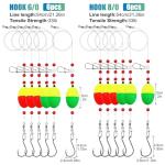 Fish Finder Rig with Float Surf Fishing Rigs 33LB Surf Fishing Tackle for Shark Bluefish Stripers 6PCS 6/0 8/0 (6/0 Circle Hook-6pcs)