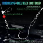 Fish Finder Rig with Float Surf Fishing Rigs 33LB Surf Fishing Tackle for Shark Bluefish Stripers 6PCS 6/0 8/0 (6/0 Circle Hook-6pcs)