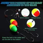 Fish Finder Rig with Float Surf Fishing Rigs 33LB Surf Fishing Tackle for Shark Bluefish Stripers 6PCS 6/0 8/0 (6/0 Circle Hook-6pcs)