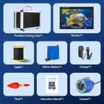 Underwater Fishing Camera, Portable Fish Finder with 7" LCD Monitor, IP68 Waterproof 1000TVL HD Fishing Camera with Infrared Lights for Lake Kayak Boat Ice Dark Fishing (65ft/20M Cable)