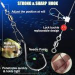 6PCS Fish Finder Rig with Float Fishing Floats and Bobbers Fishing Rigs Catfishing Tackle Floats with Hooks for Redfish Bluefish Shark and Striped Bass (6/0 Mixed Color-6 Pcs)