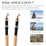 Telescopic Ice Fishing Rod, 2 Packs Mini Fishing Rod Cork HandlePortable Travel Fishing Pole for Saltwater Freshwater Fishing, 25Inch