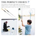 Telescopic Ice Fishing Rod, 2 Packs Mini Fishing Rod Cork HandlePortable Travel Fishing Pole for Saltwater Freshwater Fishing, 25Inch
