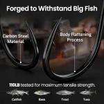 FishTrip 50/100 Pack Octopus Fishing Hooks - Offset Beak Circle Hooks for Fish Hooks Saltwater & Freshwater, Live Bait Fish Hook Black for Rigs Catfish, Bass Tuna, Walleye, Trout