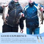 Telescopic Ice Fishing Rod, 2 Packs Mini Fishing Rod Cork HandlePortable Travel Fishing Pole for Saltwater Freshwater Fishing, 25Inch