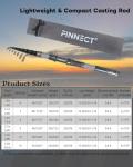 FINNECT Telescopic Fishing Rod - 3.0m / 9.8ft Lightweight 42T Carbon Fiber Portable Travel Rod for Freshwater River Fishing