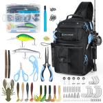 Calamus Catchpack Fishing Sling Tackle Bag & Tool Set, 3500 Tackle Box & Fishing Gear with Fishing lures, Fishing Pliers, Fishing Scissors, Lip Gripper, Wacky Tool