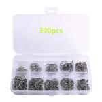 Gxamz 1000pcs 600pcs 300pcs Small Fish Hooks for Freshwater, 10 Specifications of Trout Fishing Hook Set (300pcs, Black)