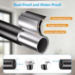 FADOTY Tension Curtain Rods No Drilling, Extra Long Tension Rod 41-139 Inch, Heavy Duty Shower Curtain Rod for Outdoor Patio Bathroom Windows Room Divider, Adjustable, Anti-Slip, No Rust, Black
