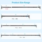 FADOTY Tension Curtain Rods No Drilling, Extra Long Tension Rod 41-139 Inch, Heavy Duty Shower Curtain Rod for Outdoor Patio Bathroom Windows Room Divider, Adjustable, Anti-Slip, No Rust, Black